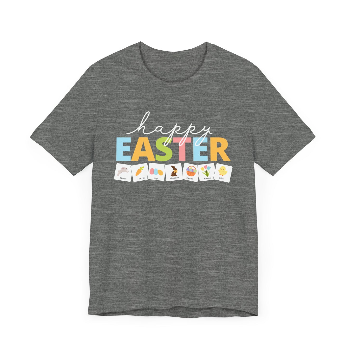 Happy Easter with symbols | Special Education Teacher Tee | ABA | Speech Therapist Tshirt