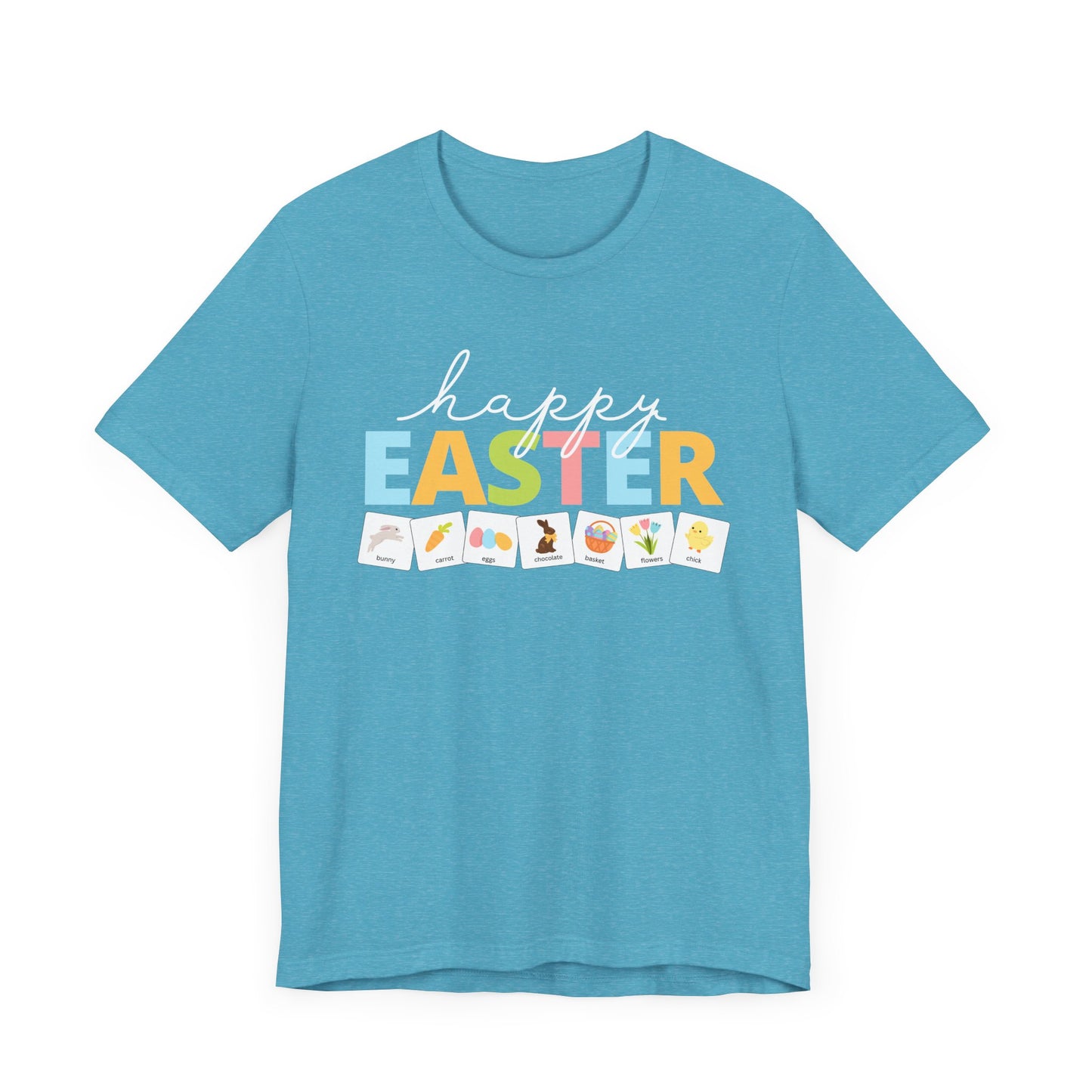 Happy Easter with symbols | Special Education Teacher Tee | ABA | Speech Therapist Tshirt