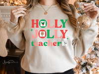 Holly Jolly Special Education Teacher Christmas Sweatshirt with Symbols