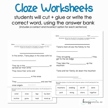 Winter - Easy Reading Comprehension for Special Education