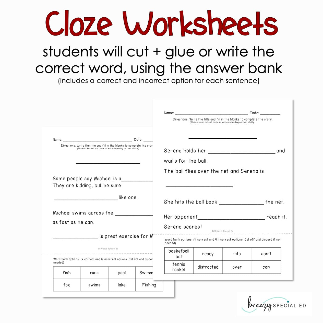 Sports - Easy Reading Comprehension for Special Education