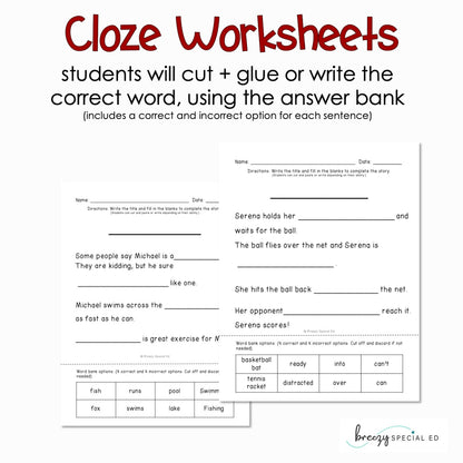 Sports - Easy Reading Comprehension for Special Education