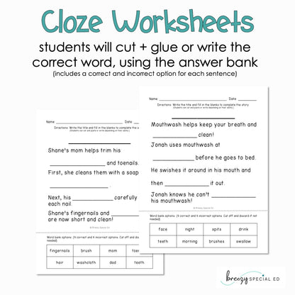 Hygiene - Easy Reading Comprehension for Special Education
