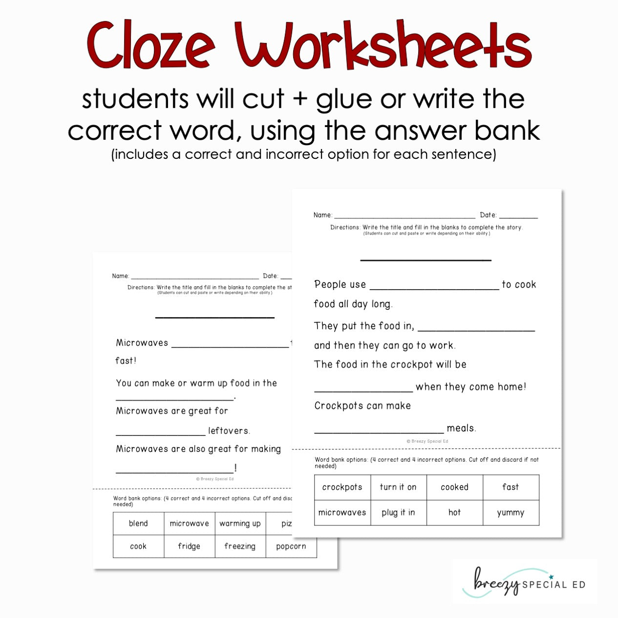 Kitchen - Easy Reading Comprehension for Special Education