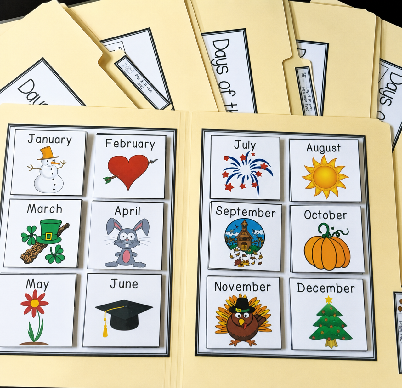 Days and Months {Calendar Skills} File Folders for Special Education