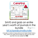 Camping Errorless Differentiated Journal Writing for Special Education