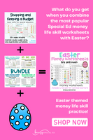 Easter Life Skill Money Math + Budget Worksheets for Special Education
