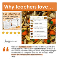 Fall and Halloween Visual Recipes for Special Education