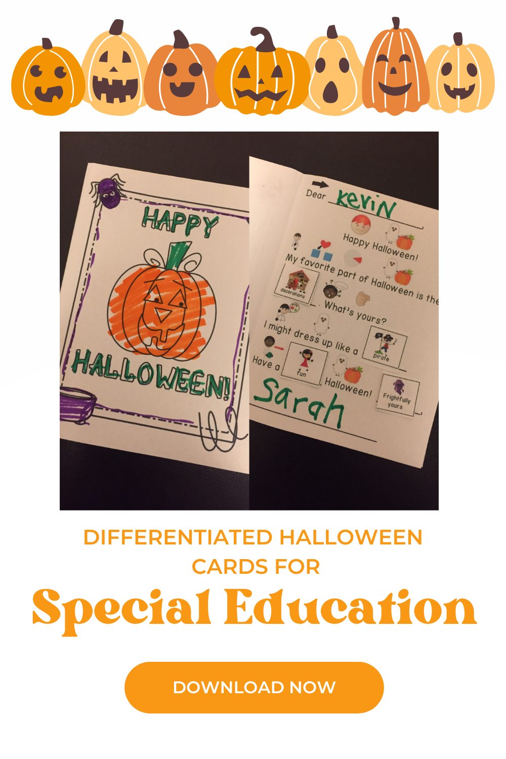Halloween Cards: Differentiated for ALL your Students (special education)