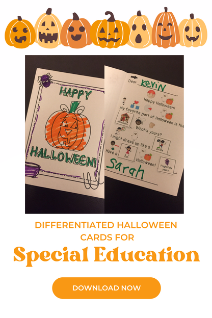 Halloween Cards: Differentiated for ALL your Students (special education)