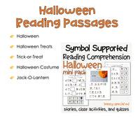 Halloween - Symbol Supported Picture Reading Comprehension for Special Education