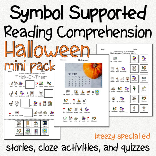 Halloween - Symbol Supported Picture Reading Comprehension for Special Education