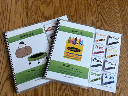 Sensory and Colors Sentence Starter Adapted Books (I Want) - Fully Prepped