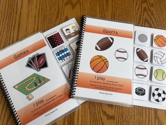 Sports and Games Sentence Starter Adapted Books (I Play) - Fully Prepped