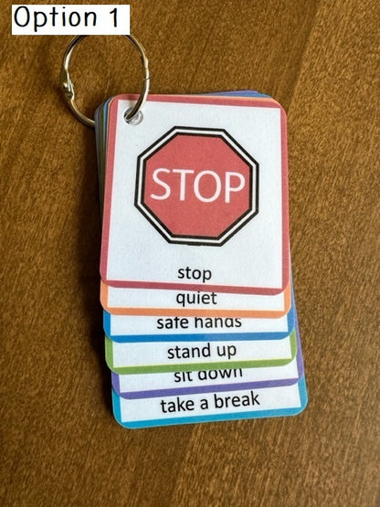 Visual Rules Keychain/Lanyard for Special Education/ personalized option - Fully Prepped