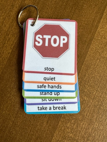 Visual Rules Keychain/Lanyard for Special Education/ personalized option - Fully Prepped