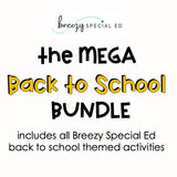 Back to School themed activities BUNDLE for Special Education