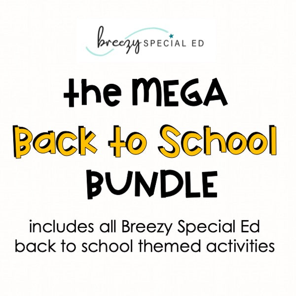 Back to School themed activities BUNDLE for Special Education
