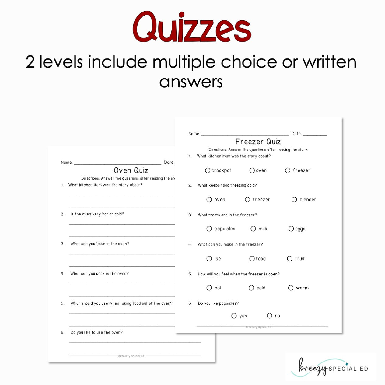 Kitchen - Easy Reading Comprehension for Special Education