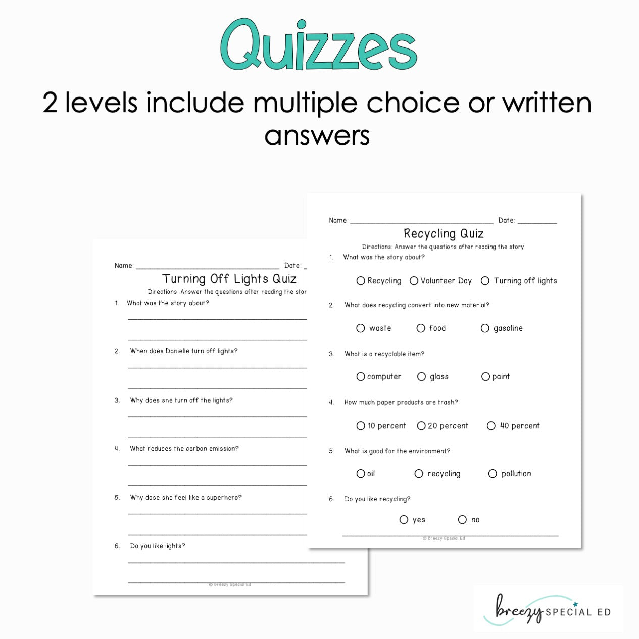 Earth - Easy Reading Comprehension for Special Education
