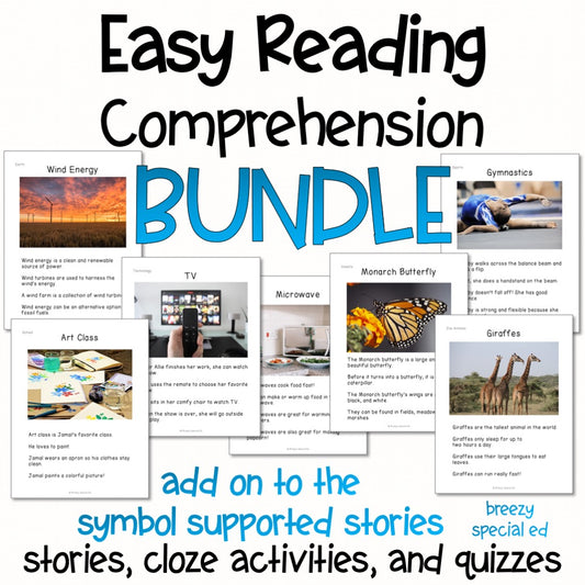 Easy Reading Comprehension BUNDLE for special education