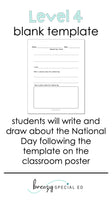 National Days September Differentiated Journals for special education