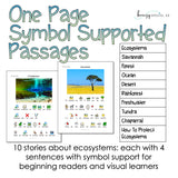 Ecosystems Symbol Supported Reading Comprehension for Special Ed