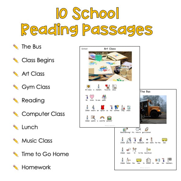 School - Symbol Supported Reading Comprehension for Special Ed