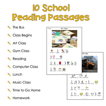 School - Symbol Supported Reading Comprehension for Special Ed