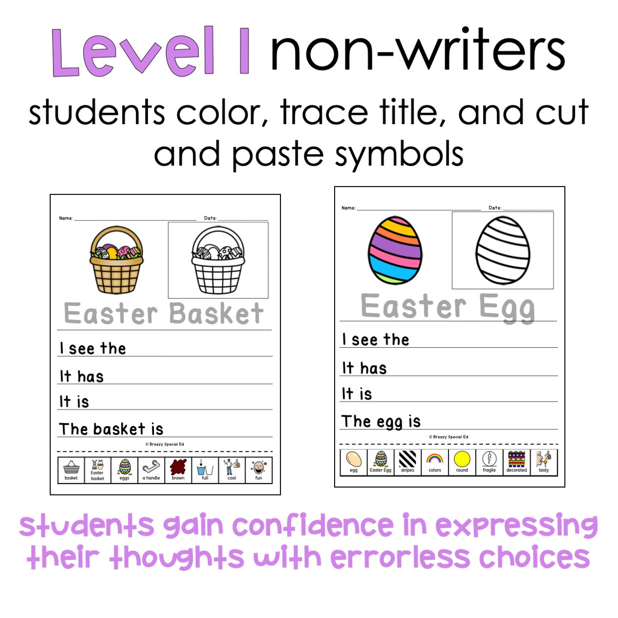 Easter Differentiated Journals - Writing for Special Education - Mini Pack