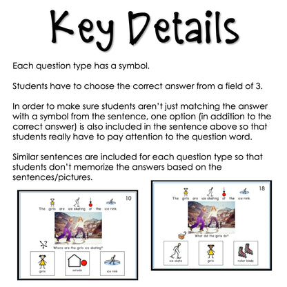 WH Questions Winter task cards for autism and special education