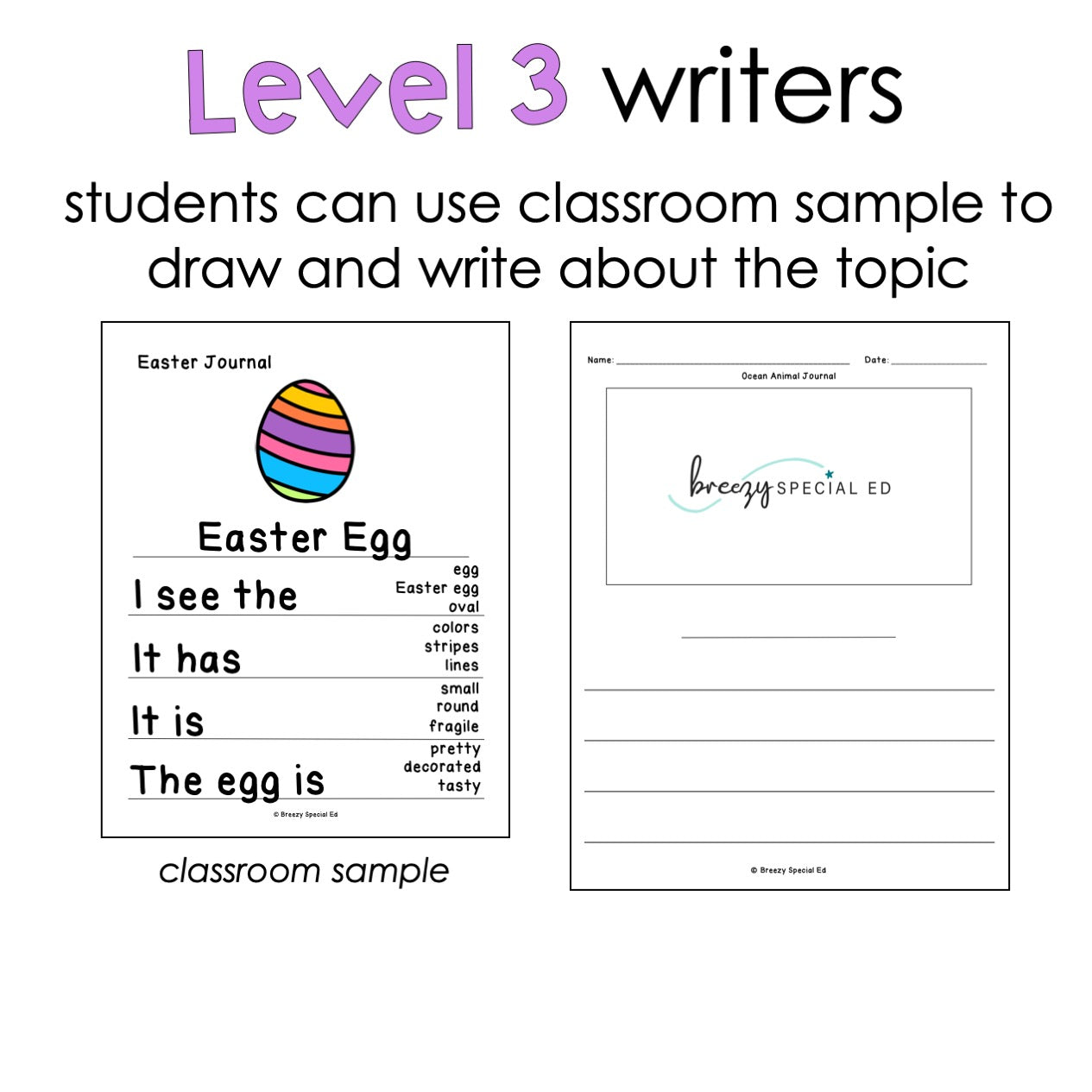 Easter Differentiated Journals - Writing for Special Education - Mini Pack