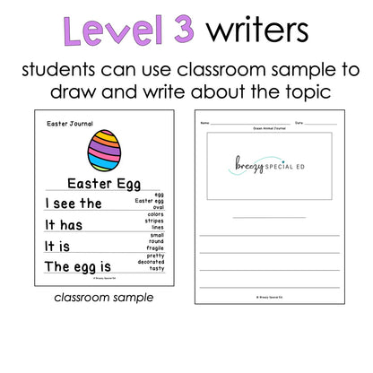Easter Differentiated Journals - Writing for Special Education - Mini Pack