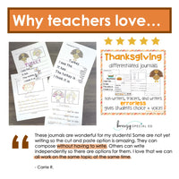 Fall and Thanksgiving Journals - Errorless Differentiated Writing Activity for Special Ed