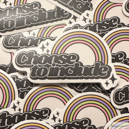 choose to include die cut sticker featuring a rainbow