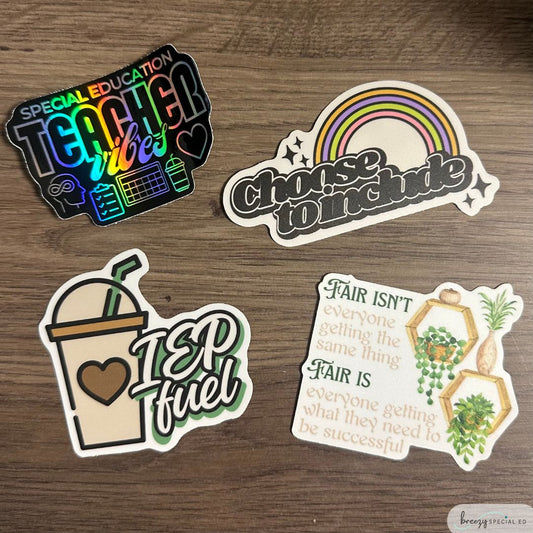 Special Education Teacher Die Cut Sticker Bundle of 4 (the FIFTH mini bundle)