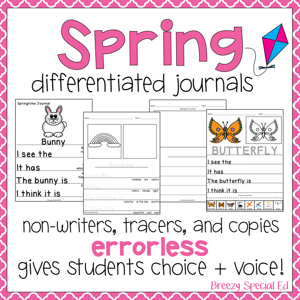 Spring Errorless Writing Activities for Autism and Special Education ...
