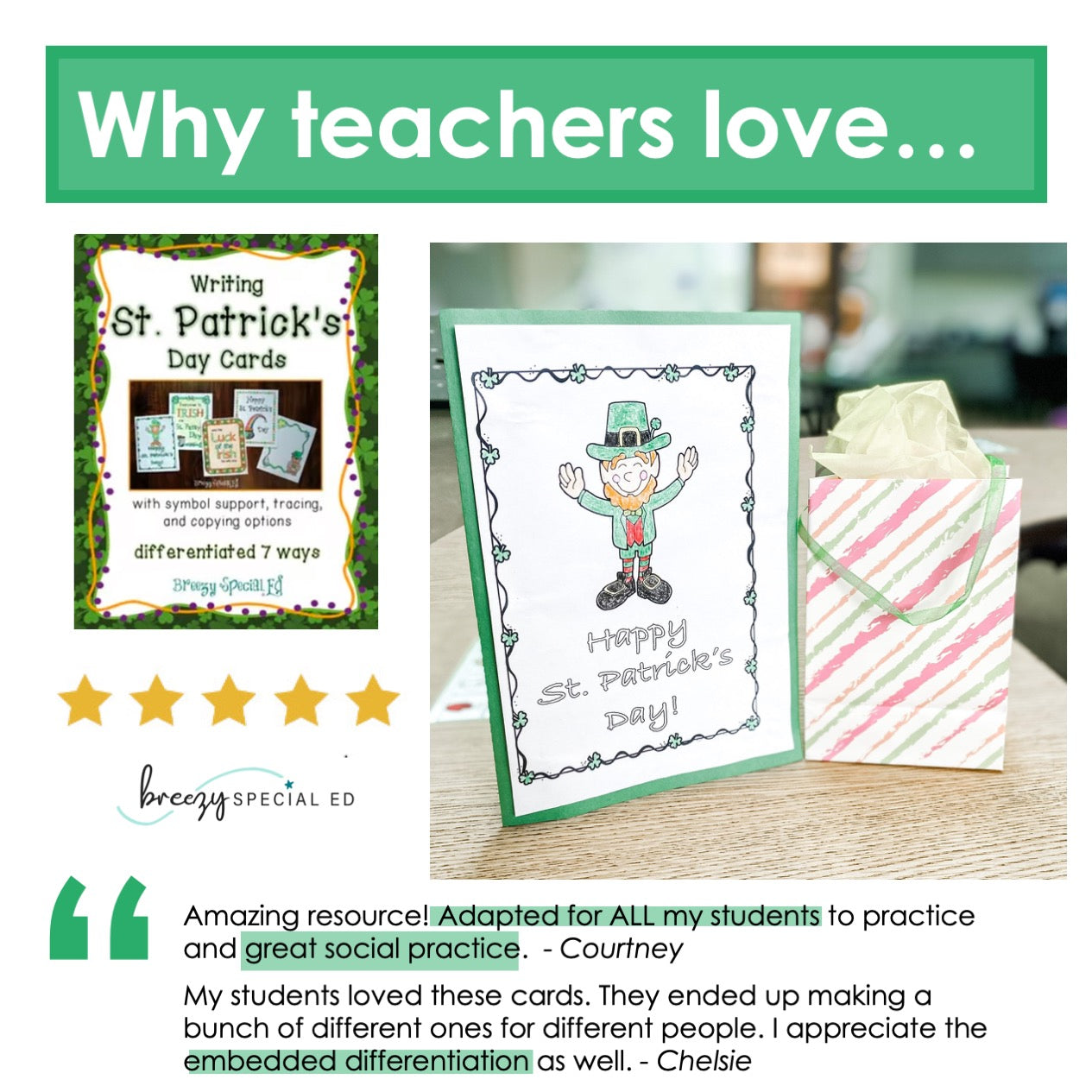 St. Patrick's Day Cards: Differentiated for ALL your Special Education Students