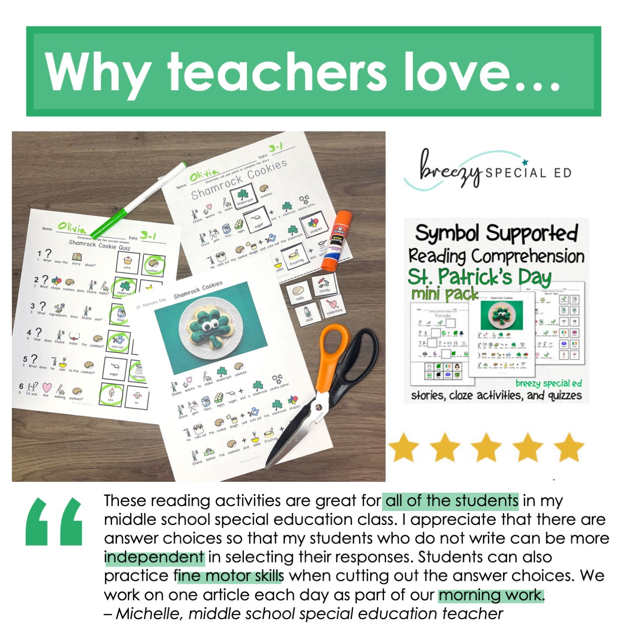 St. Patrick's Day - Symbol Supported Picture Reading Comprehension