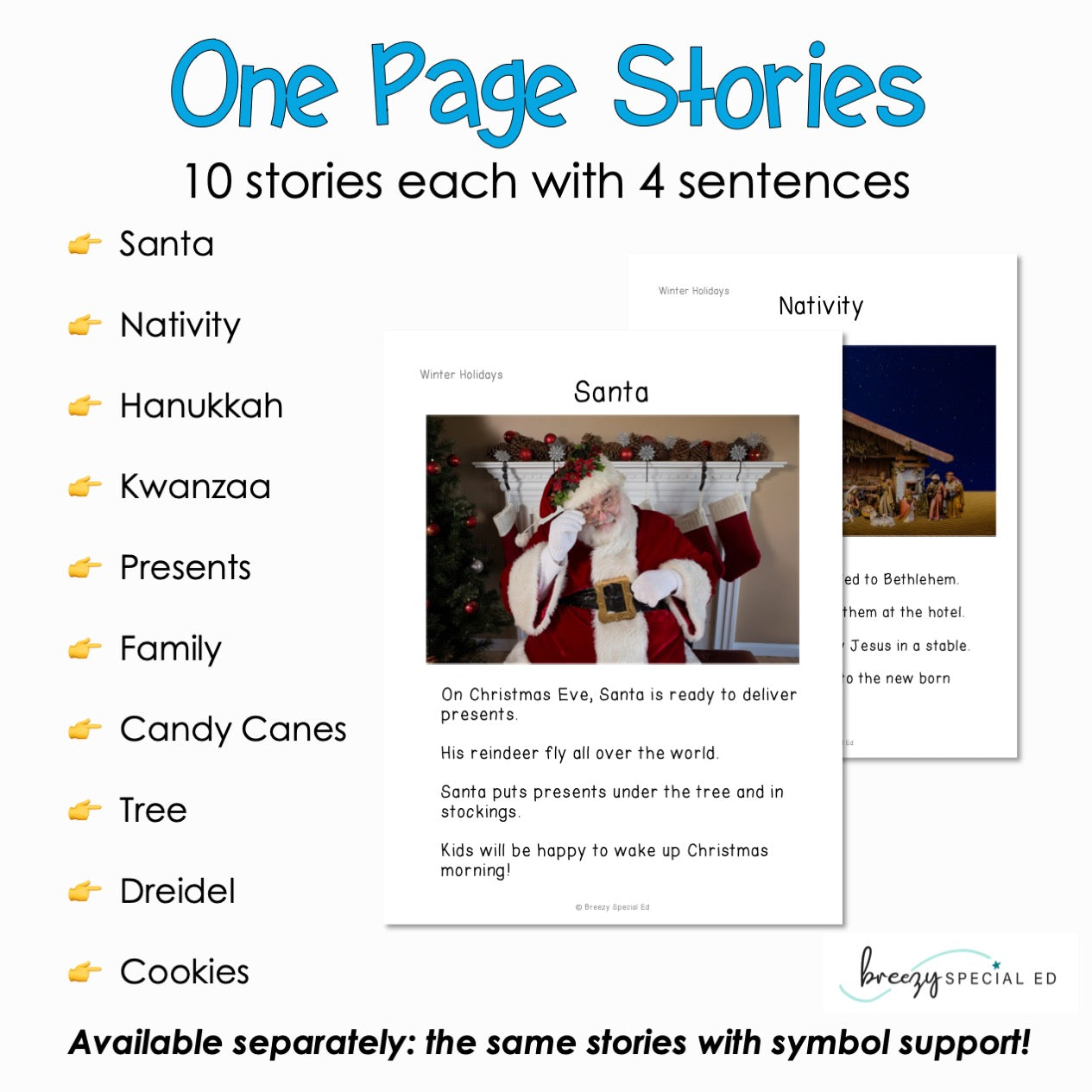 Christmas and Winter Holidays - Easy Reading Comprehension for Special Education