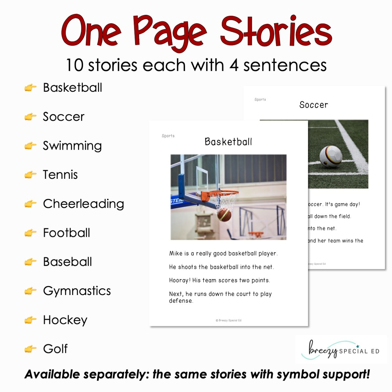 Sports - Easy Reading Comprehension for Special Education