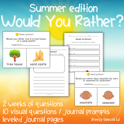 Would You Rather? Summer Questions + Journal Prompts