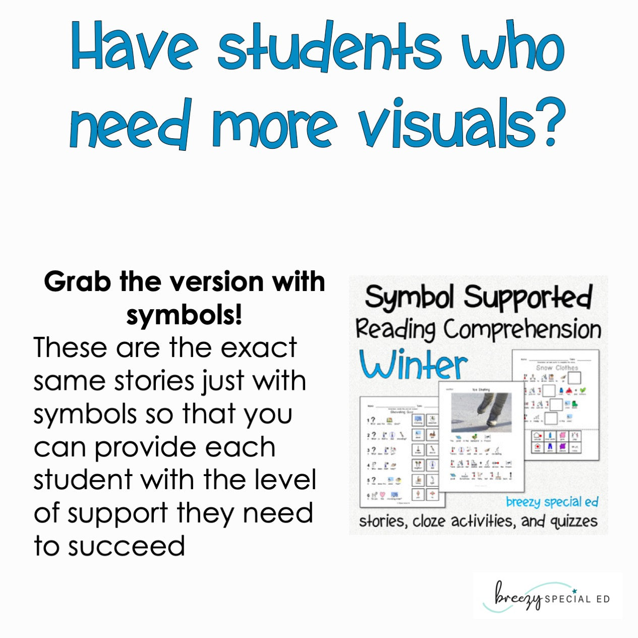 Winter - Easy Reading Comprehension for Special Education