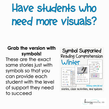Winter - Easy Reading Comprehension for Special Education