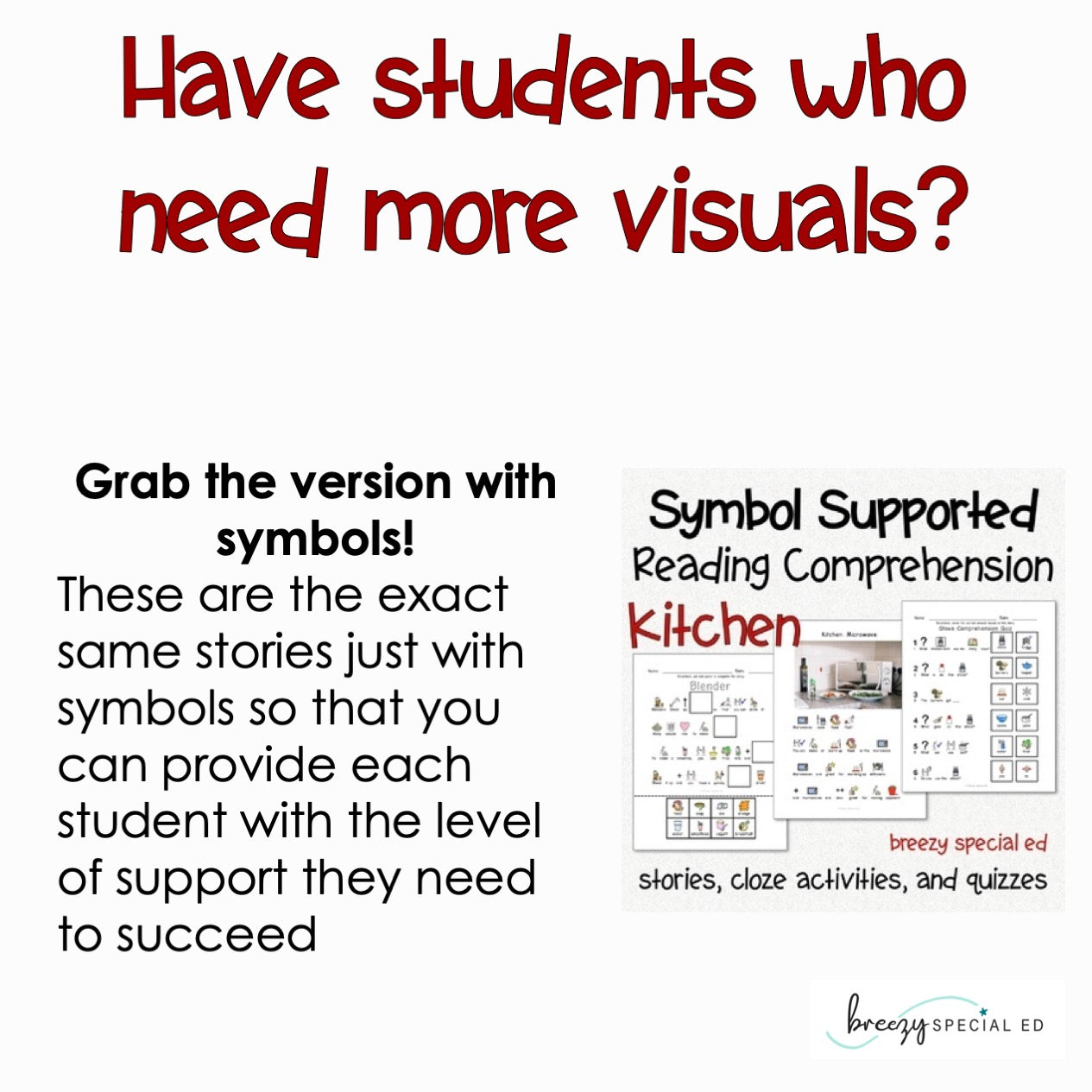 Kitchen - Easy Reading Comprehension for Special Education