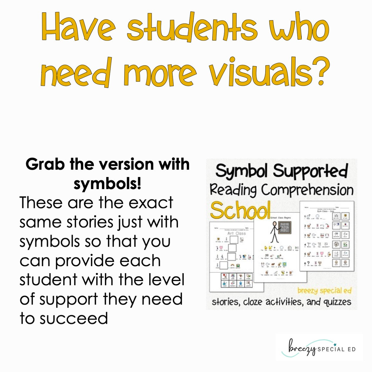 Back to School - Easy Reading Comprehension for Special Education