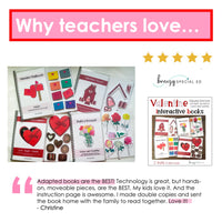 Valentine's Day Adapted Books Following Directions + Sequencing for Special Ed