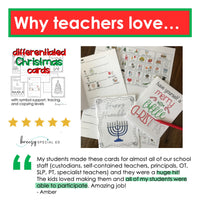 Christmas and Holiday Cards: Differentiated for ALL your Special Ed Students