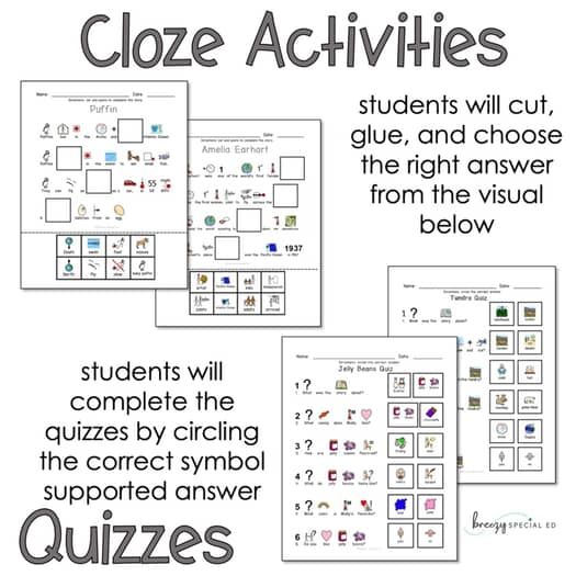 non reader reading passages visual supports