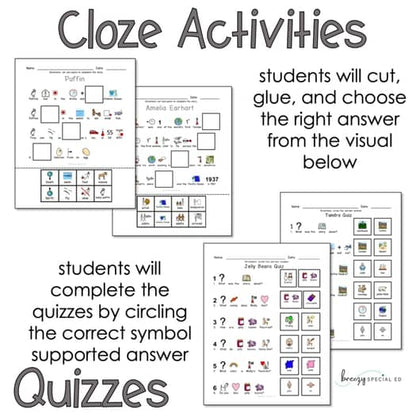 non reader reading passages visual supports